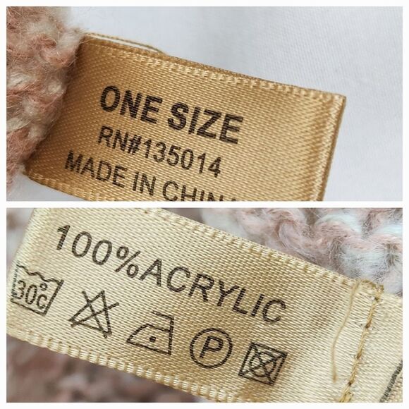 🐞Mauve & White Variegated Soft Knit Poncho Sweater One Size - Picture 8 of 9